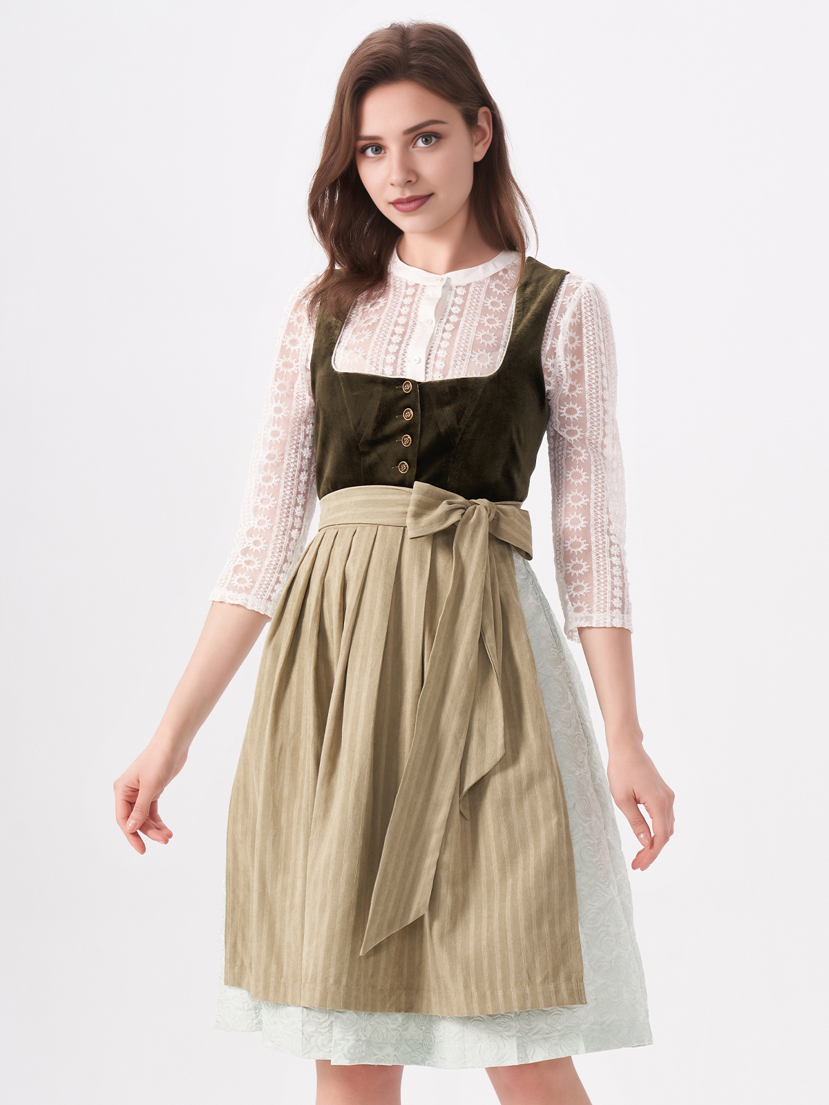 Modernes Dirndl in Grün – perfekt für den urbanen Style