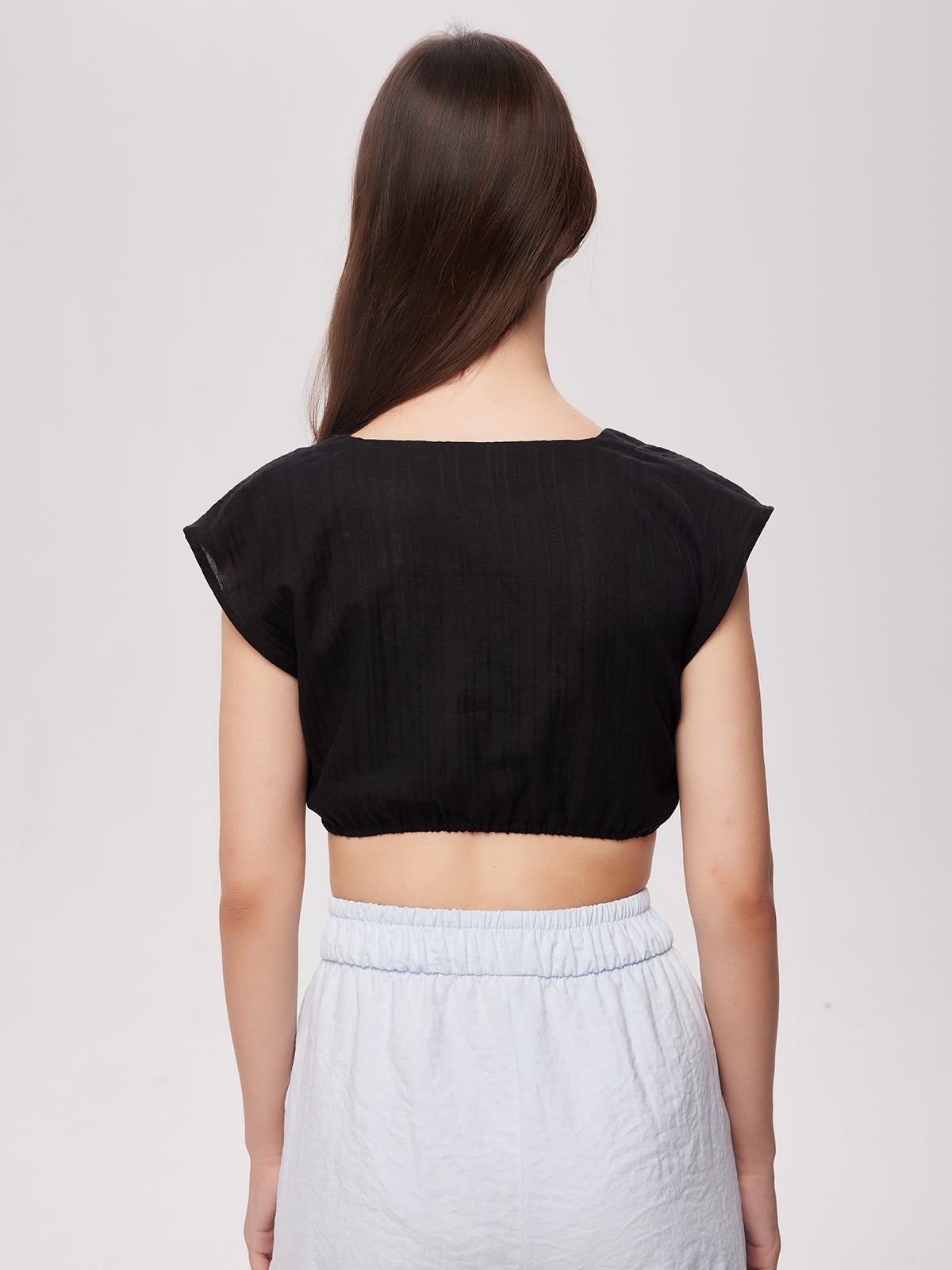 Langarm Dirndl Bluse in Schwarz