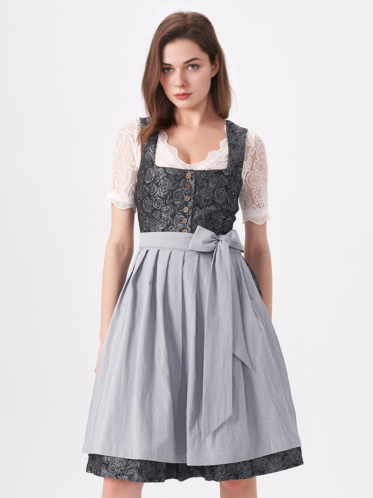 Dirndl mit Reißverschluss vorne in Blau