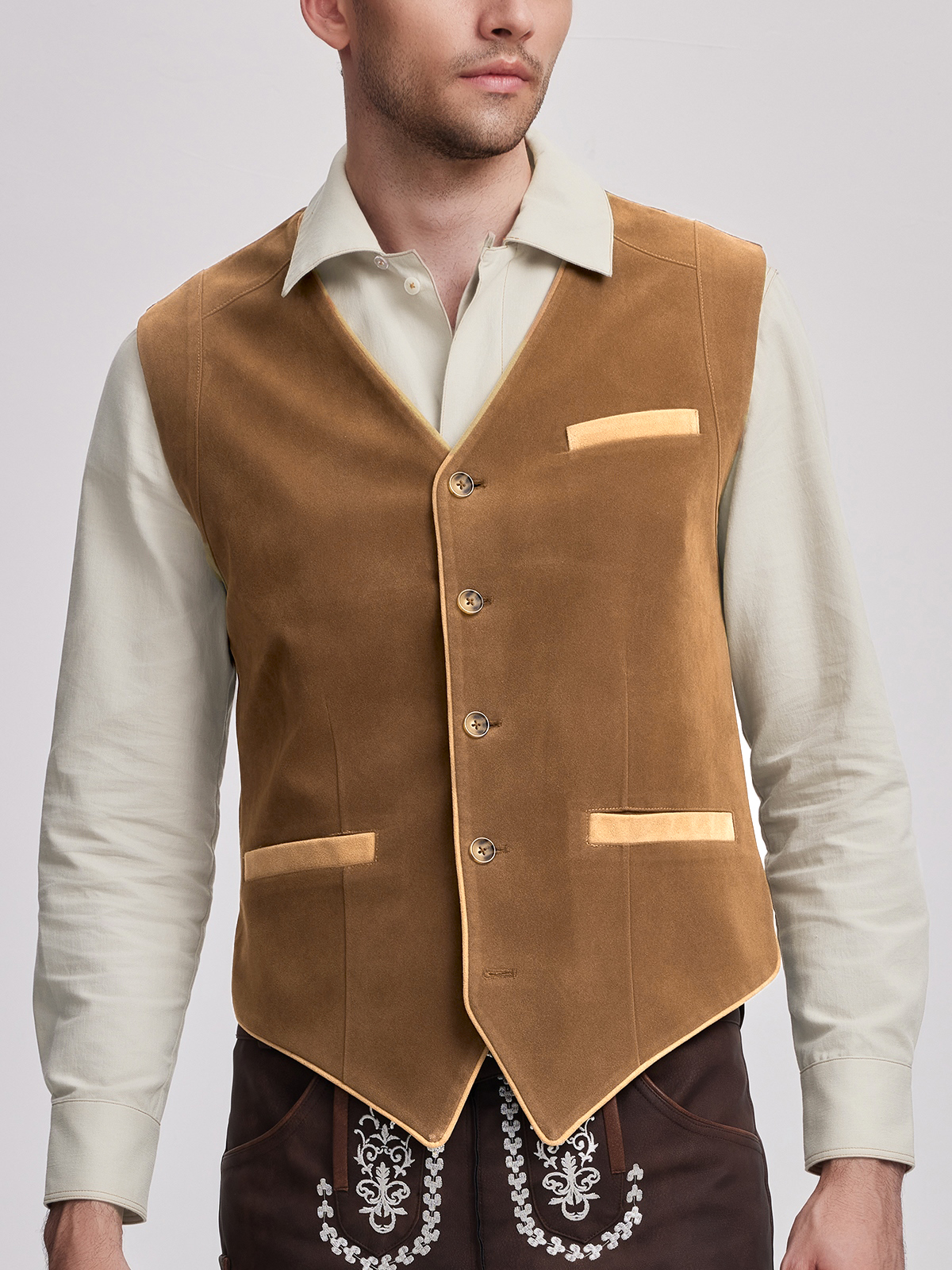 Maxi Dirndl Samt in Gelb